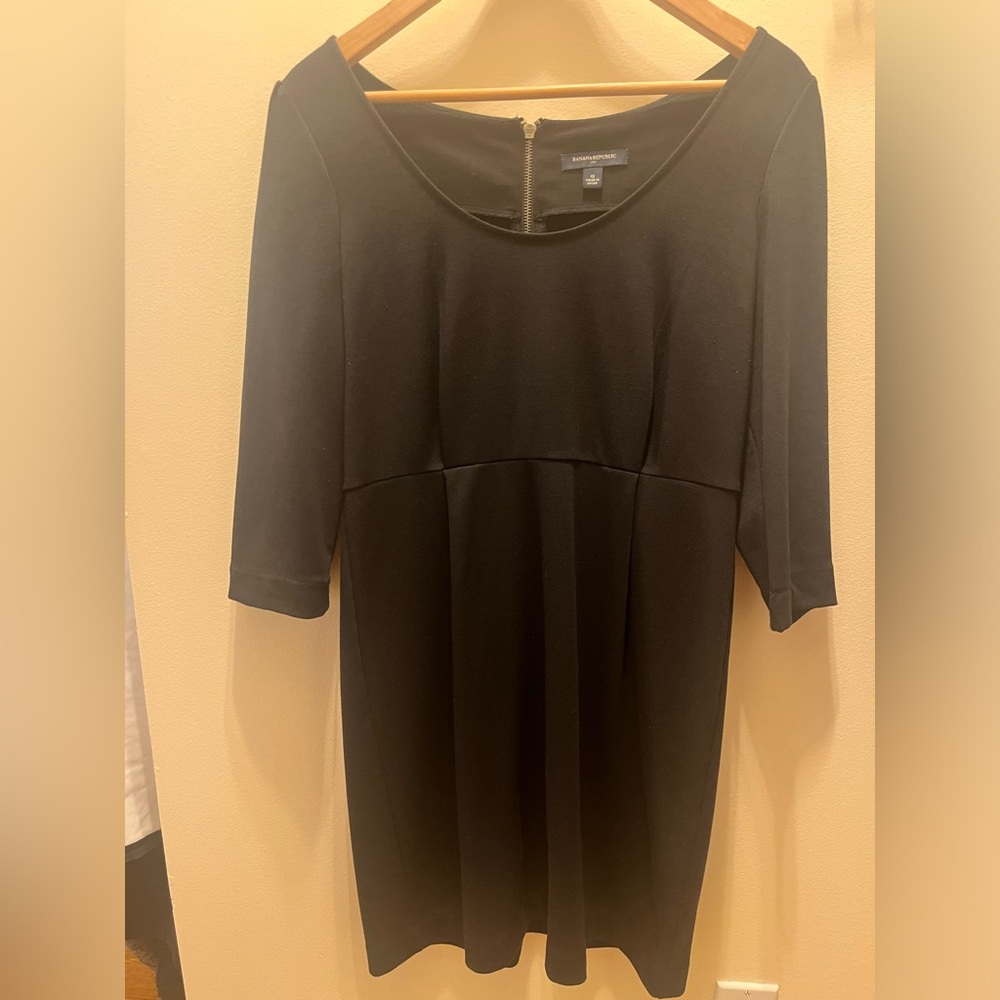 Banana Republic 3/4 sleeve little black mini dress size 12